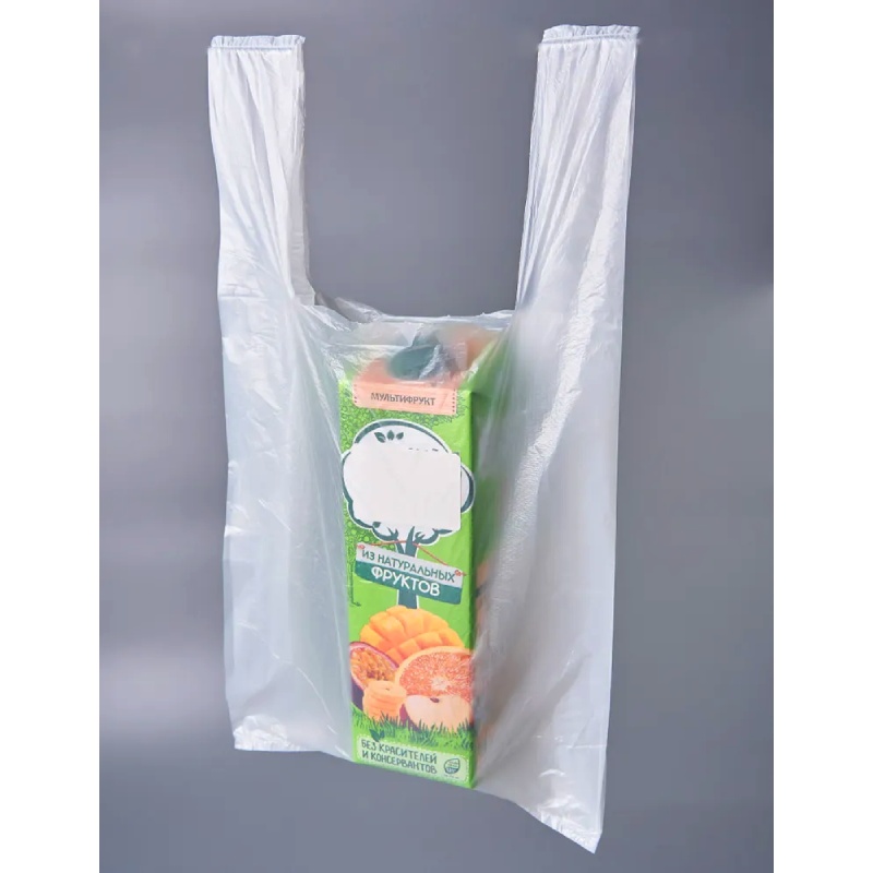 товар Пакет майка, ПЭ, 25+12х45 см, 9 мкм, белый MY02143