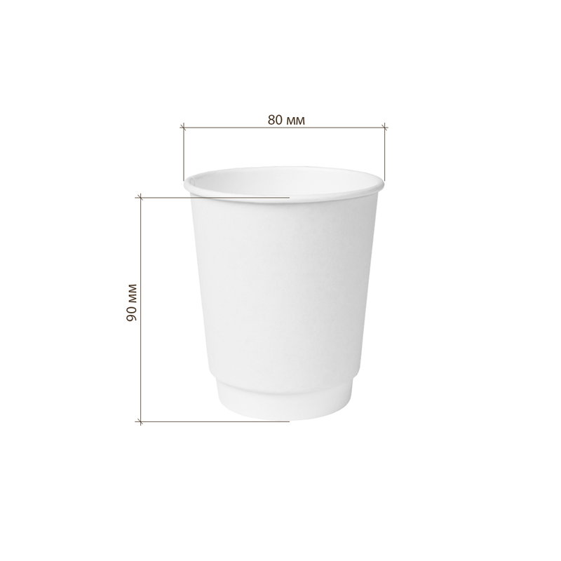 товар Бумажный стакан двухслойный белый 250 мл STDW020