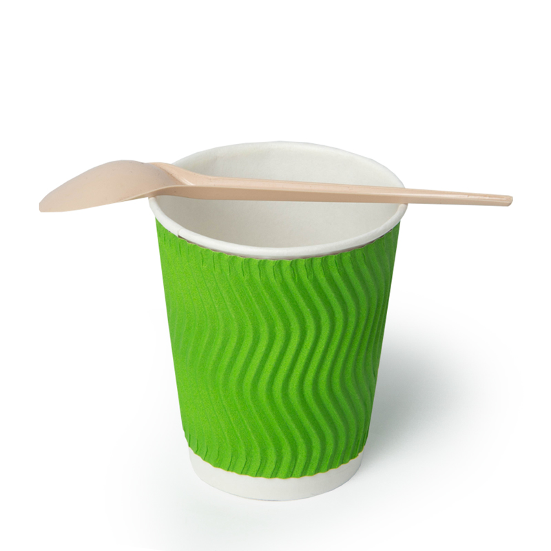 товар Гофрированный бумажный стакан 160 мл, зеленый, волна STG018Zw