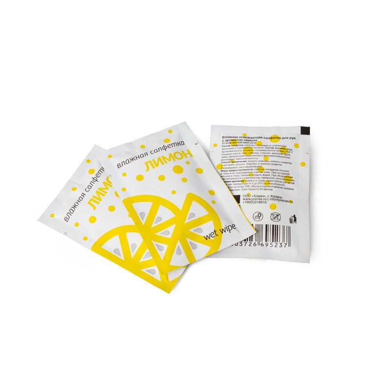 товар Влажная салфетка "Лимон", 80*55 мм MP111