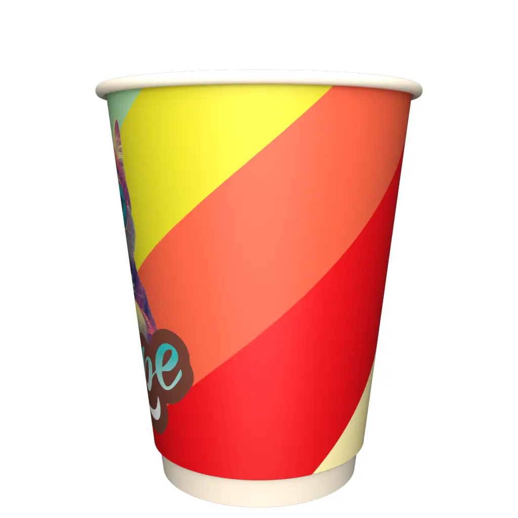 товар Бумажный стакан с рисунком "Фанки Котики" 350 мл, двухслойный STD325Fc