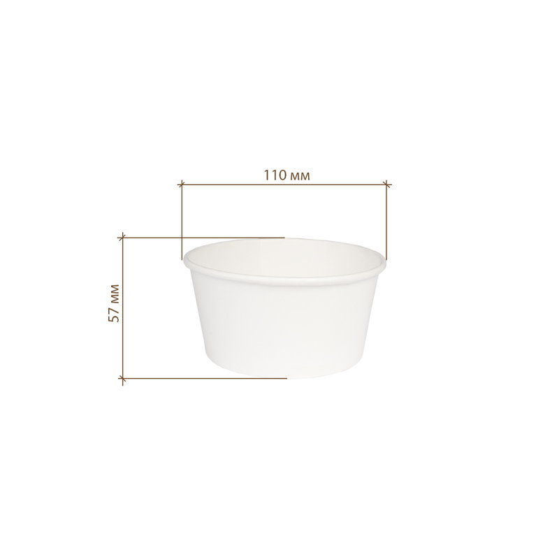 товар Бумажный одноразовый контейнер, белый, 300 мл (макс. 330мл) BK072