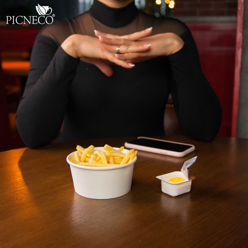 товар Бумажный одноразовый контейнер, белый, 300 мл (макс. 330мл) BK072