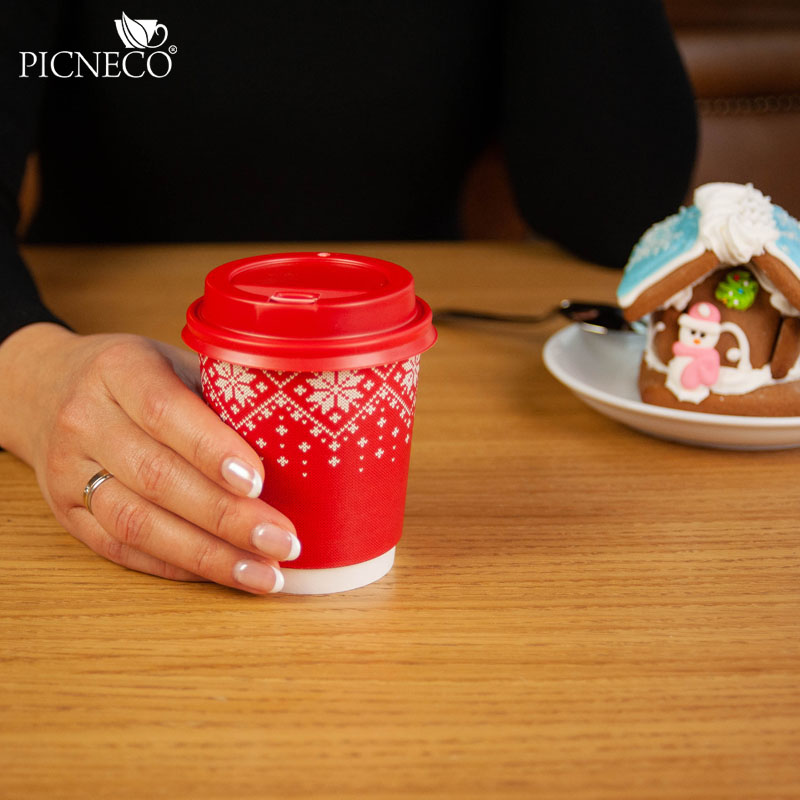 товар Бумажный новогодний стакан с рисунком "Свитер" 250 мл, двухслойный STD225Sw