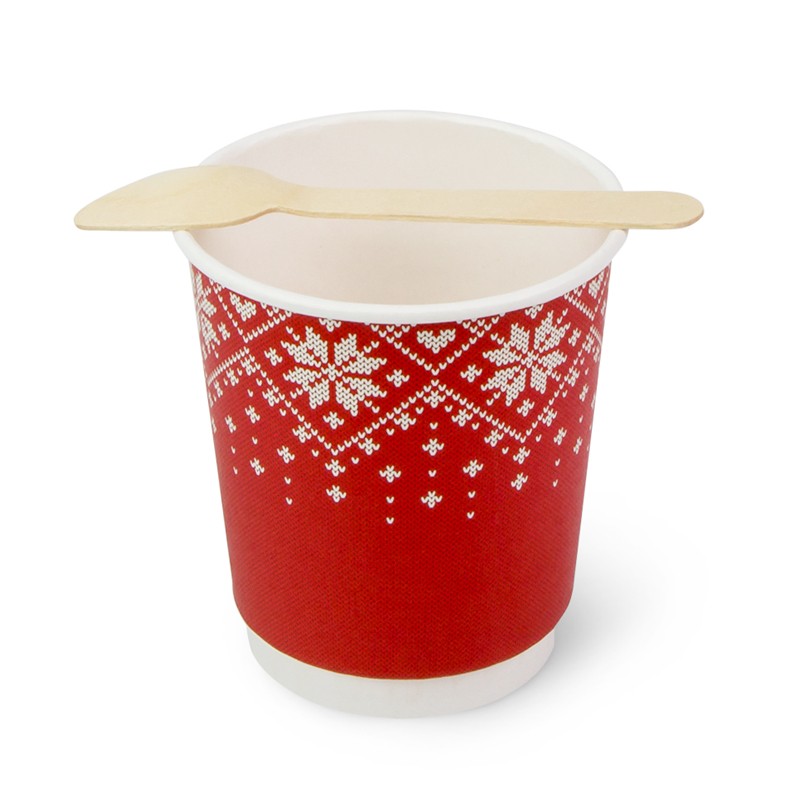 товар Бумажный новогодний стакан с рисунком "Свитер" 250 мл, двухслойный STD225Sw