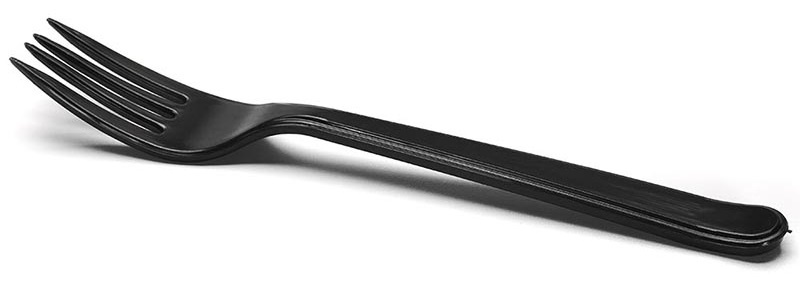 Вилка столовая 173,5 мм в индивидуальной упаковке, черная