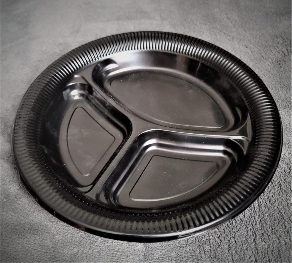 товар Тарелка пластиковая 3х секционная 263 мм, черная TLP2633SC