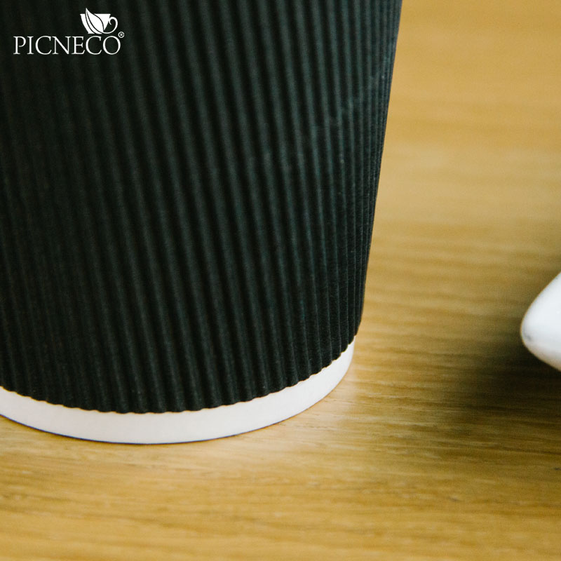 товар Бумажный гофрированный стакан, черный, 350 мл (макс. 400 мл) STG135C