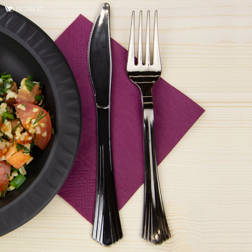 товар Пластиковый одноразовый нож металлик, 180 мм SPP103M