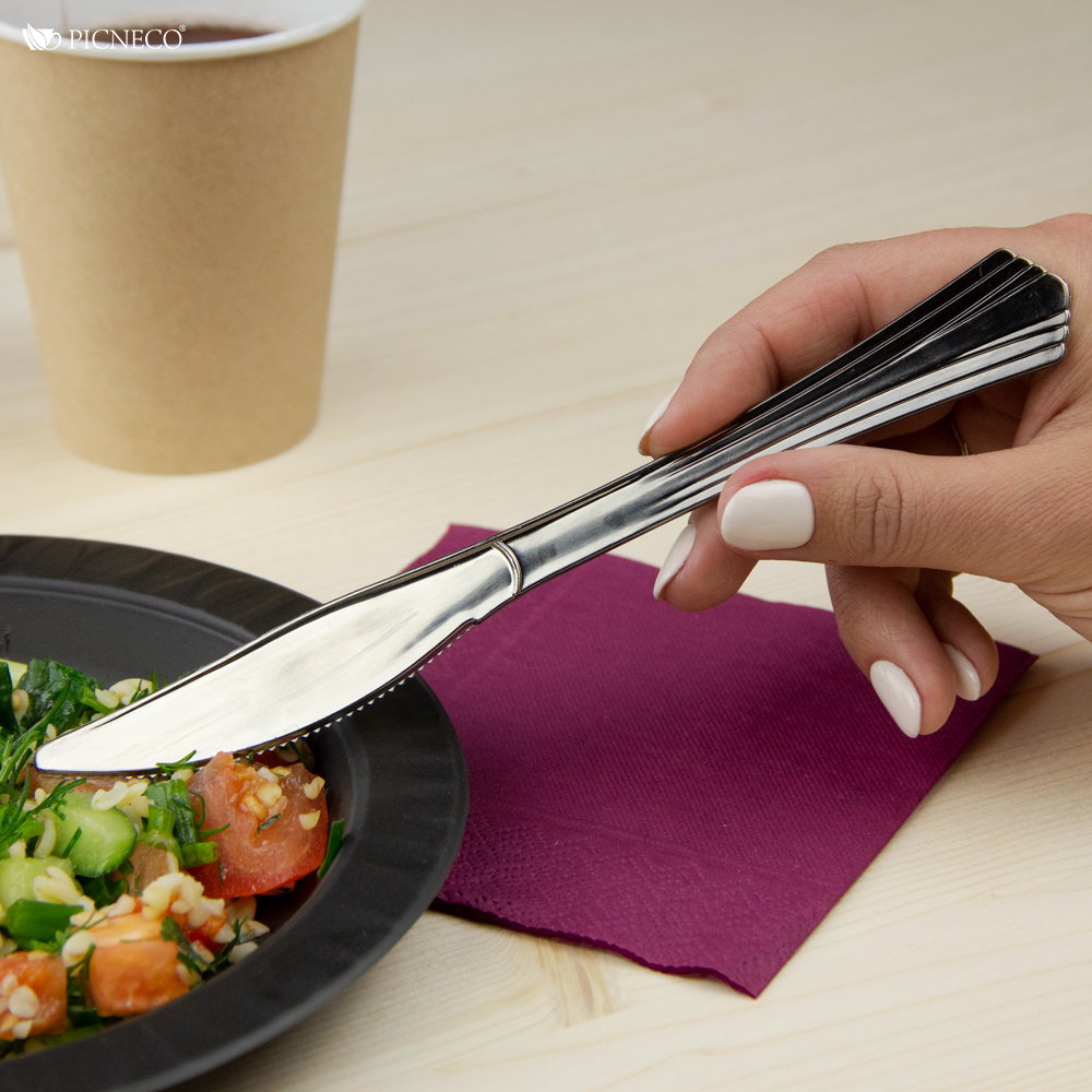 товар Пластиковый одноразовый нож металлик, 180 мм SPP103M