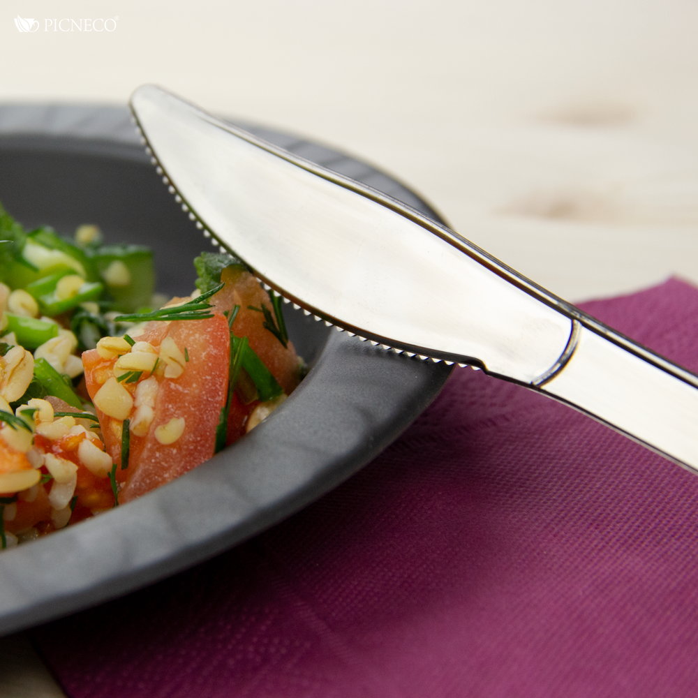 товар Пластиковый одноразовый нож металлик, 180 мм SPP103M