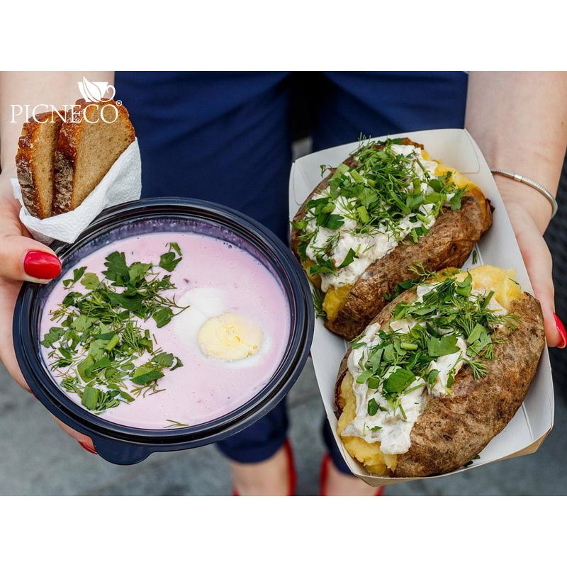 товар Контейнер круглый PP, черный, 144*59 мм, 500 мл, серия K-144 PK14450C