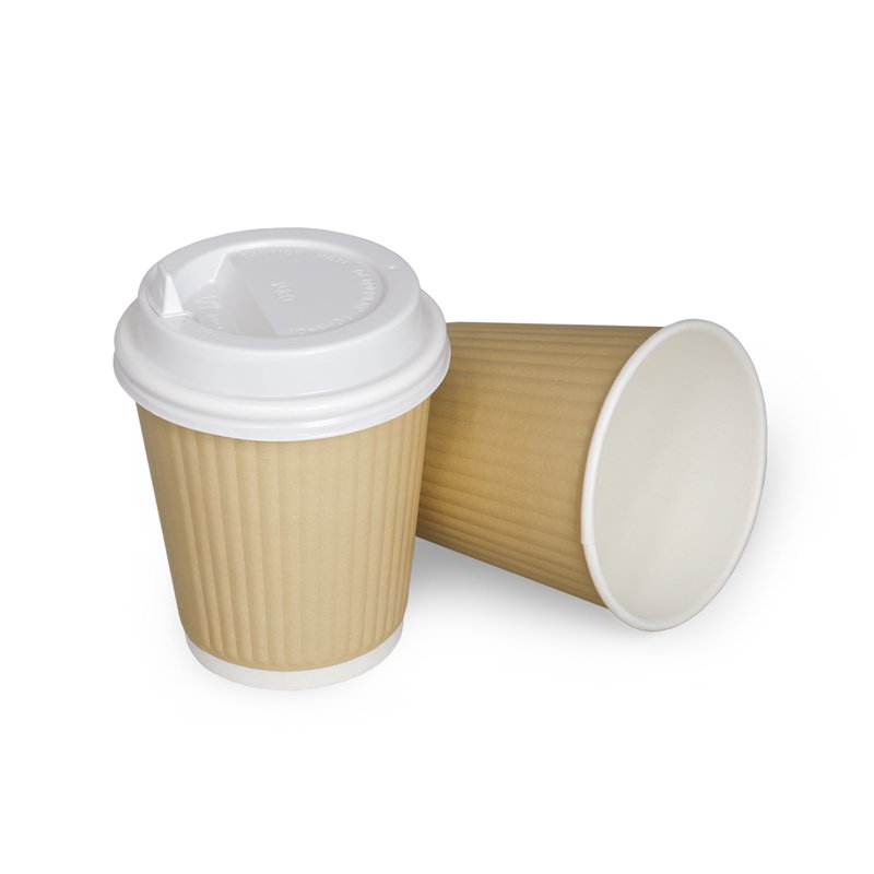 товар Двухслойный рифленый бумажный стакан, бежевый, 250 мл (макс. 270 мл) STG225BJ