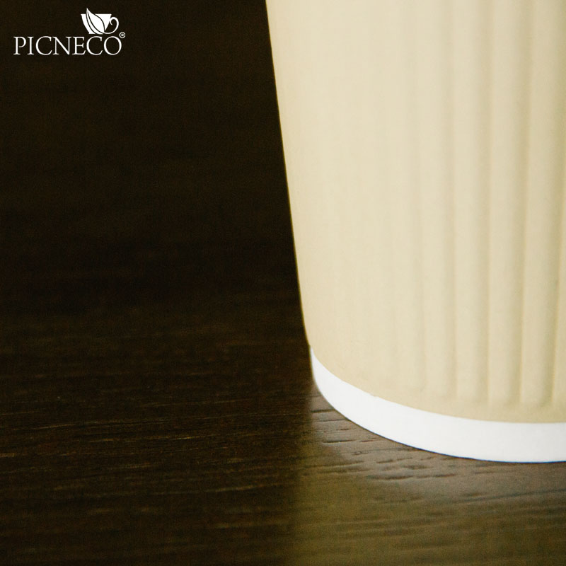 товар Двухслойный рифленый бумажный стакан, бежевый, 250 мл (макс. 270 мл) STG225BJ