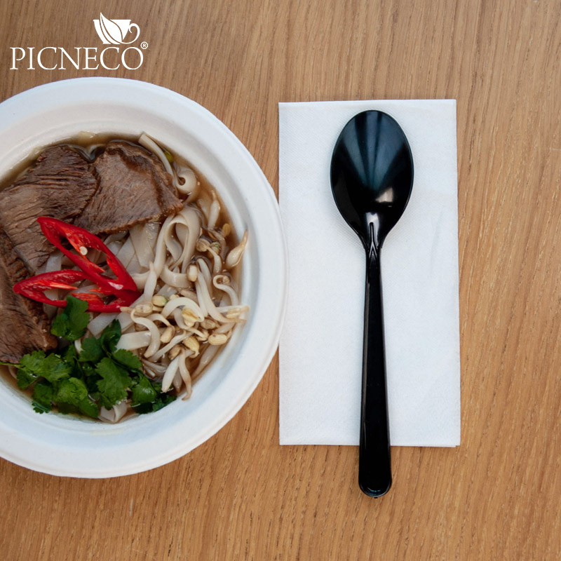 товар Пластиковая одноразовая черная ложка ПРЕМИУМ, 180 мм SPP201C