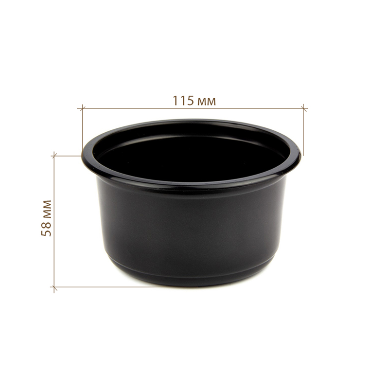 товар Контейнер круглый PP, черный, 115*58 мм, 350 мл, cерия СпК-115 V4-0029