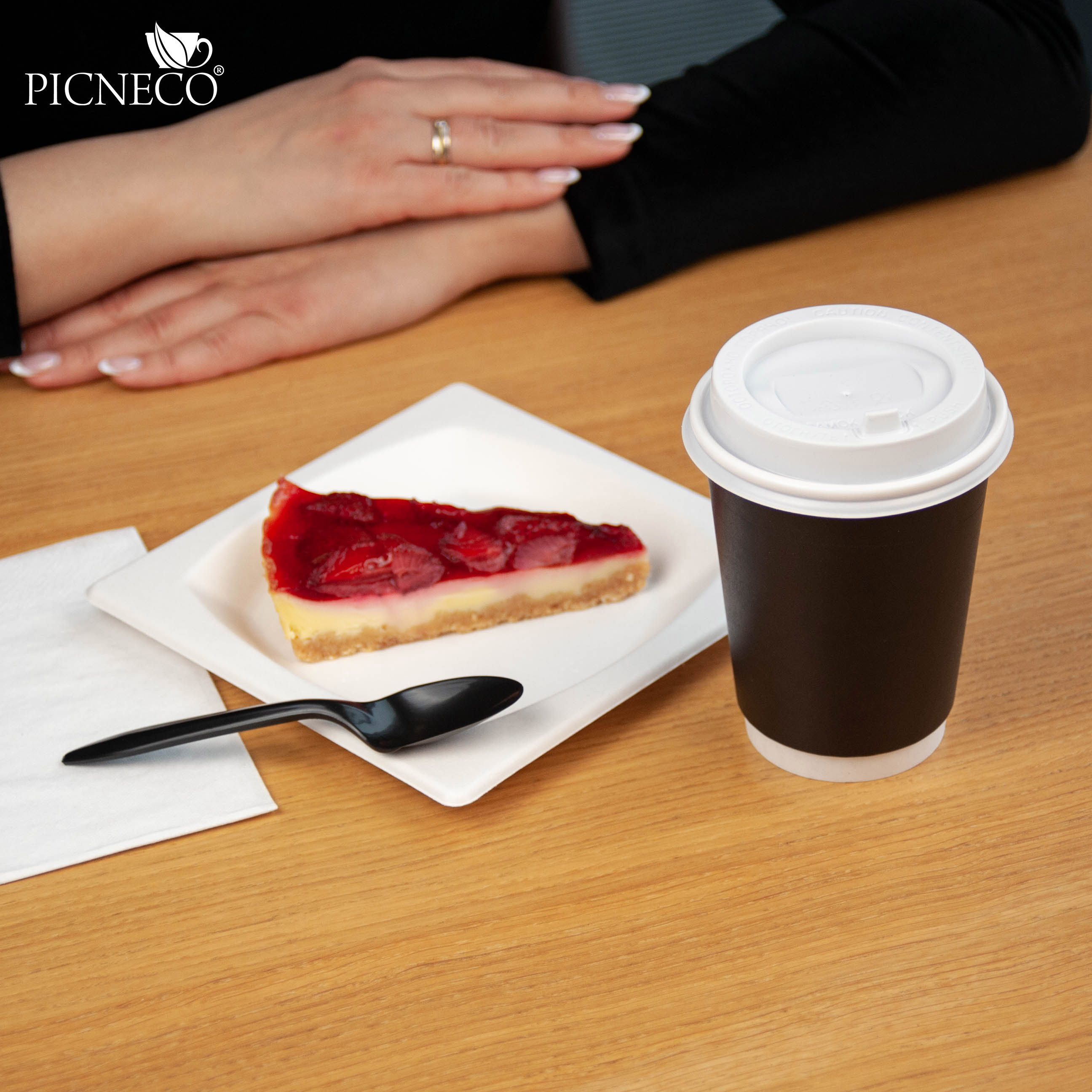 товар Ложка из кукурузного крахмала, черная, 145 мм SP015C