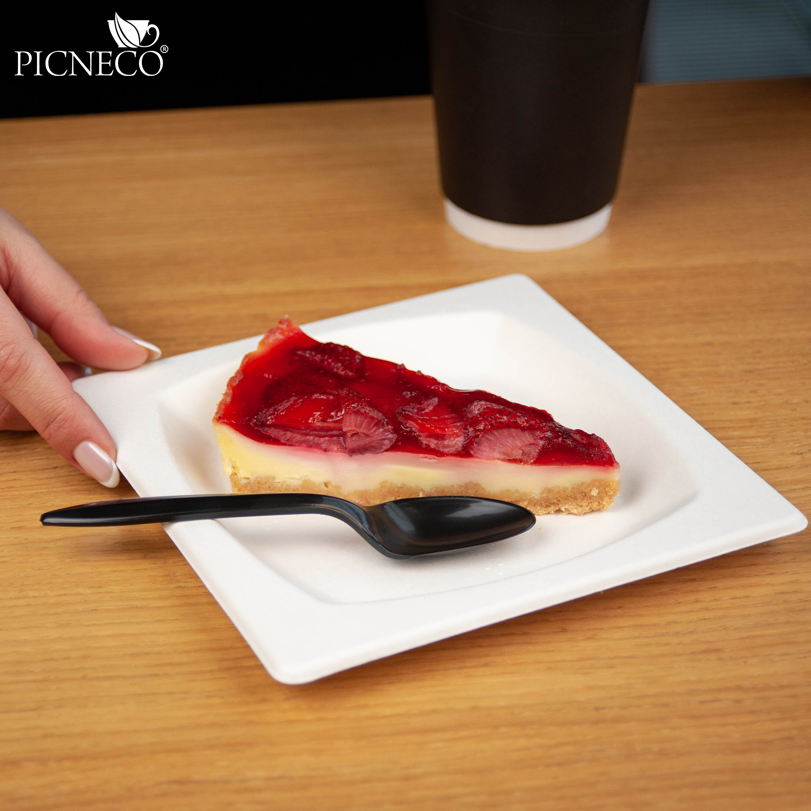 товар Ложка из кукурузного крахмала, черная, 145 мм SP015C