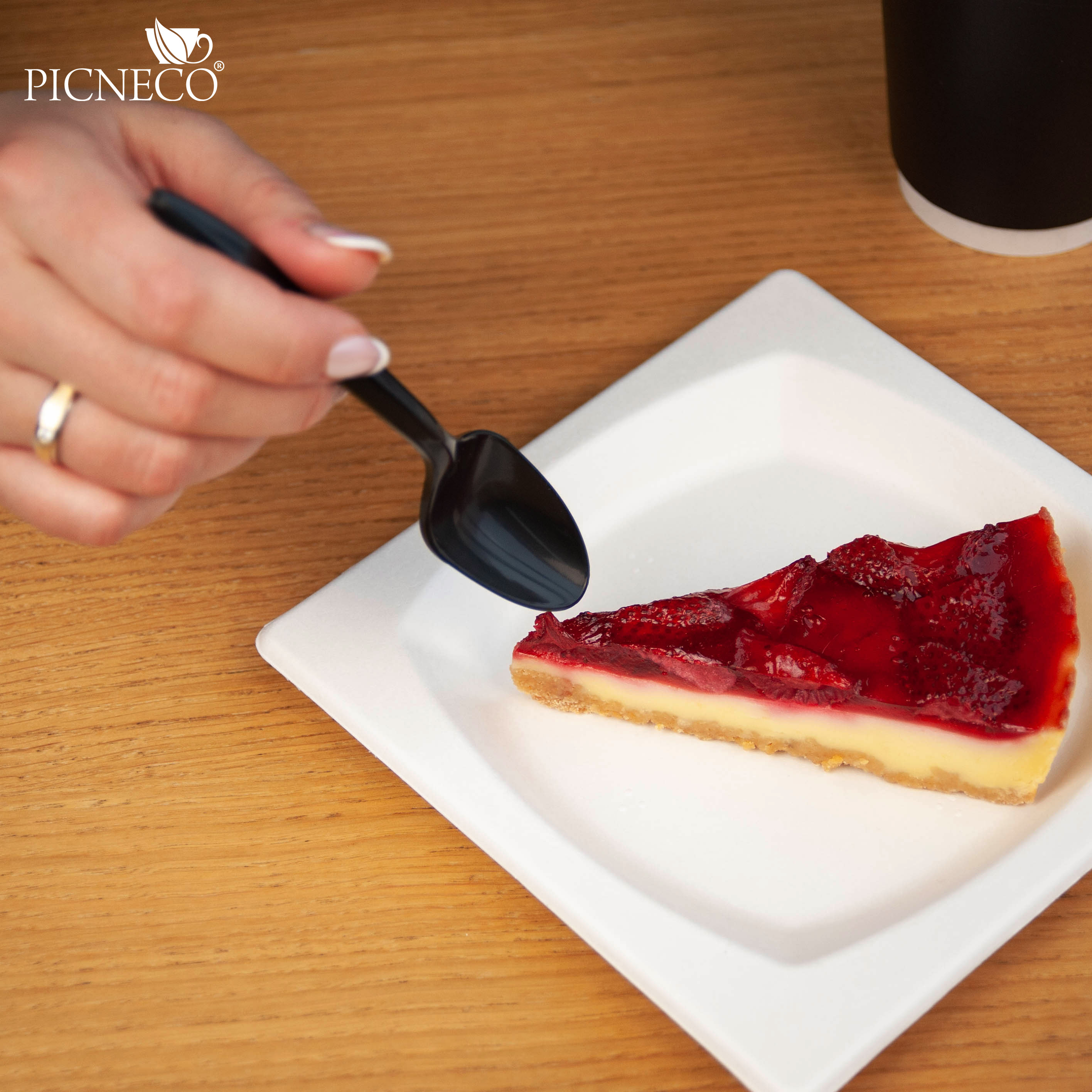 товар Ложка из кукурузного крахмала, черная, 145 мм SP015C