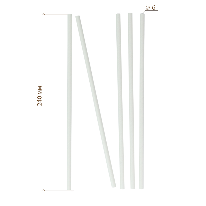 товар Трубочки для коктейлей "Белоснежная" 240*6 мм TB029B