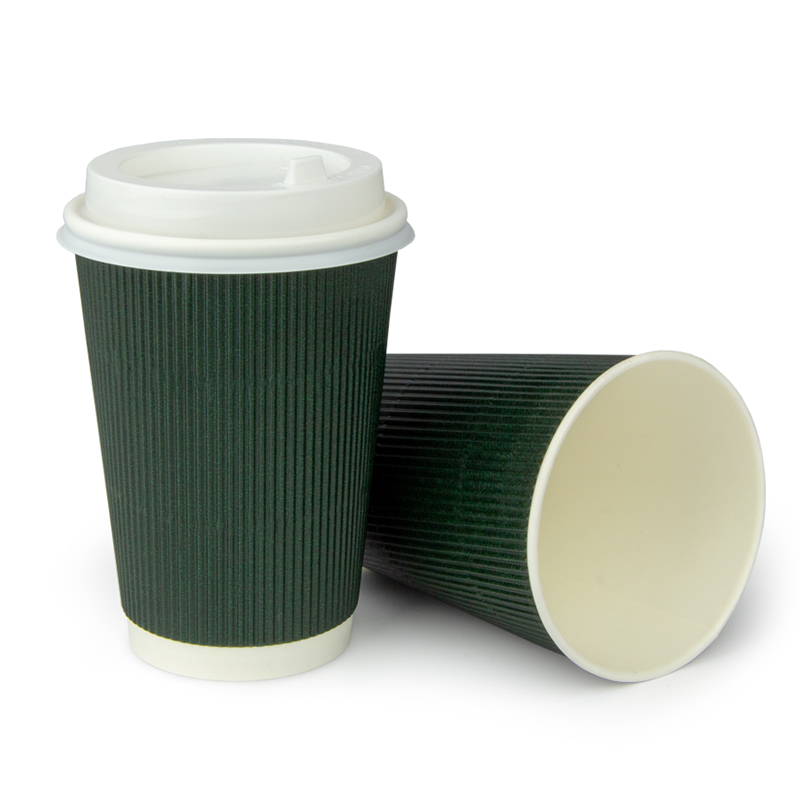 товар Гофрированный стакан 400 мл (макс. 450 мл) темно-зеленый STG145TZ