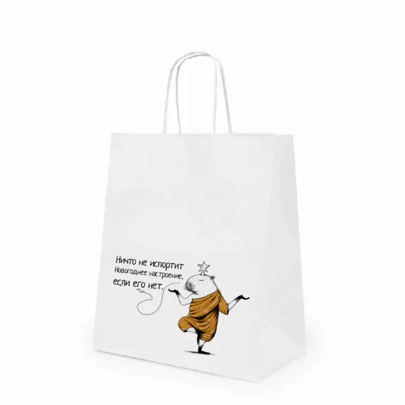 товар Подарочный пакет с кручеными ручками новогодний, 260*150*350, 80 г/м2 BPK026-NY