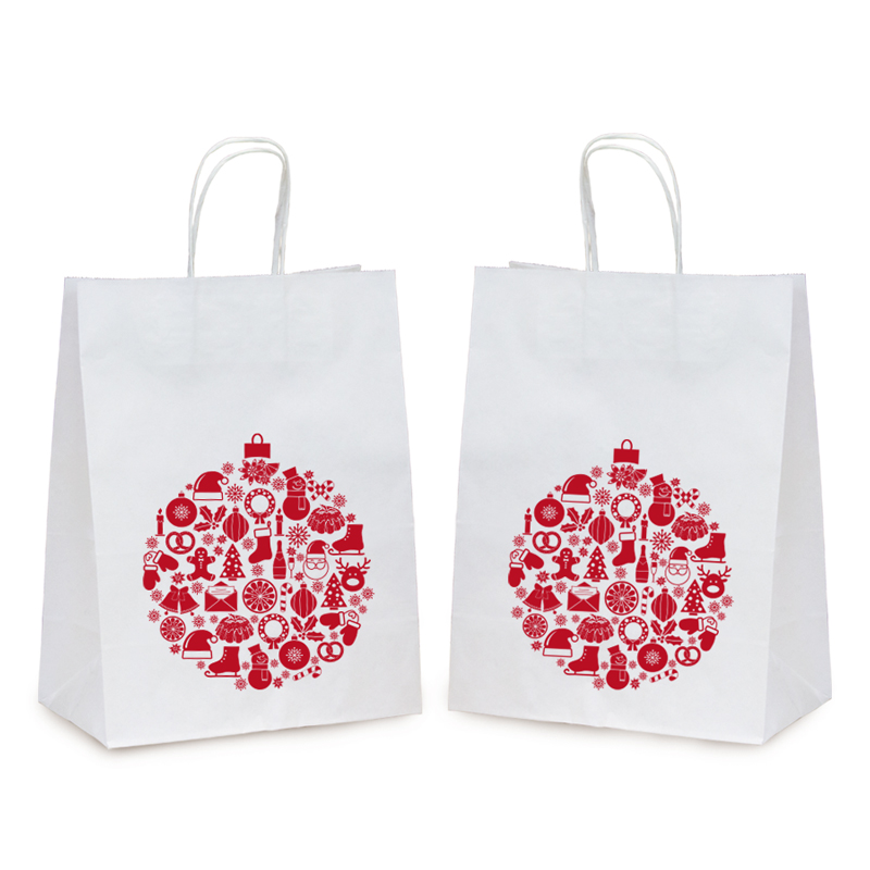 товар Подарочный пакет с кручеными ручками новогодний, 260*150*350, 80 г/м2 BPK026-NY