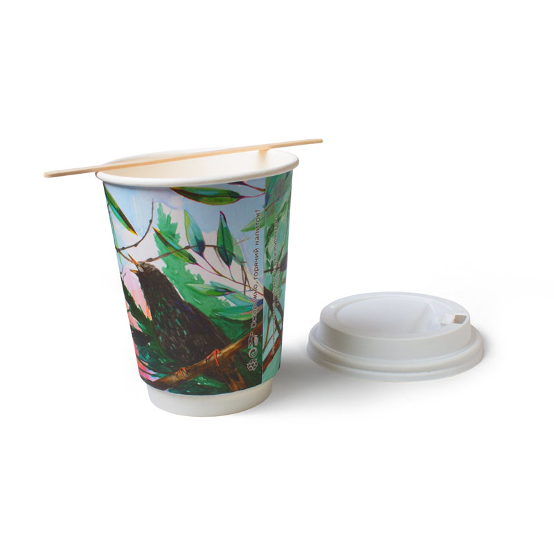 товар Бумажный двухслойный стакан "Солнце внутри", 350 мл (макс. 400 мл) STD0357