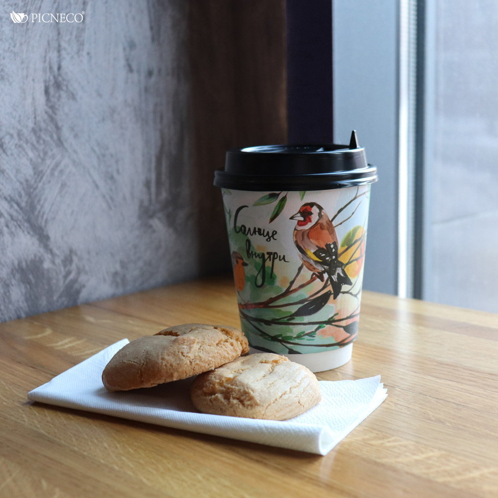 товар Бумажный двухслойный стакан "Солнце внутри", 350 мл (макс. 400 мл) STD0357