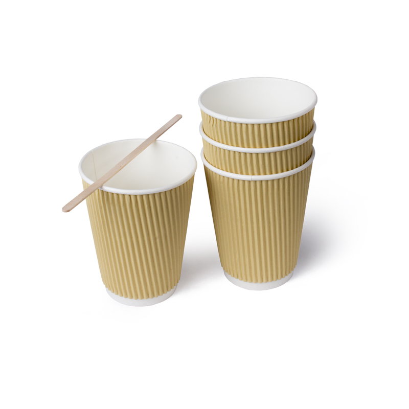 товар Бумажный гофрированный стакан, бежевый, 360 мл (макс. 430 мл) ST036BJ