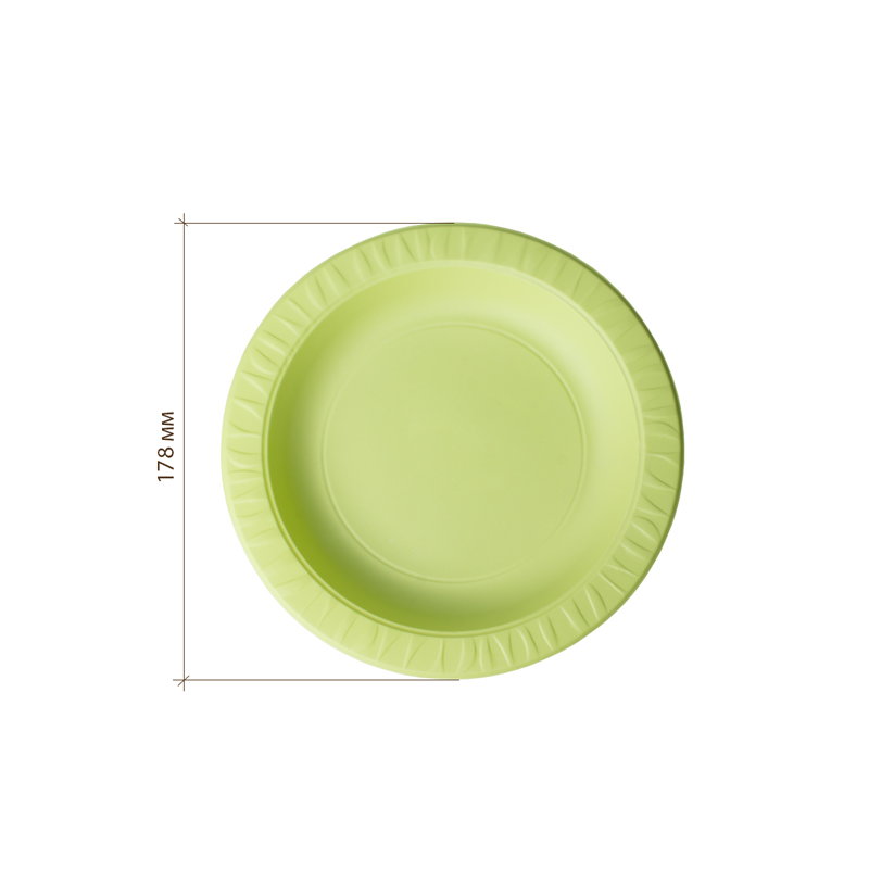 товар Одноразовая тарелка, зеленая, 178 мм TL027Z