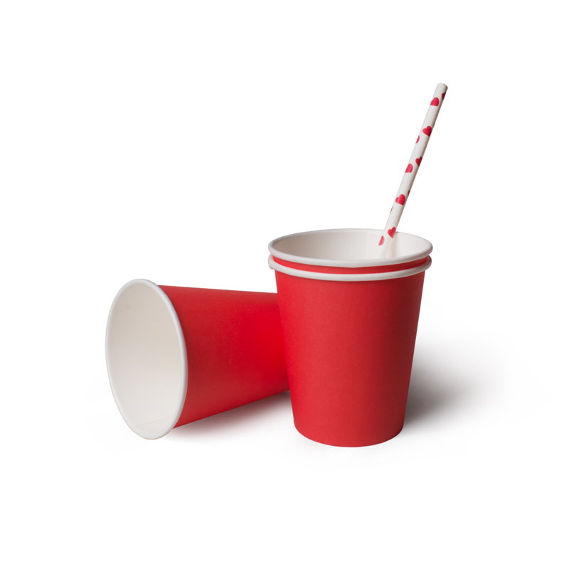 товар Бумажный стакан 250 мл (макс. 280 мл), однослойный, d=80мм, красный STR025