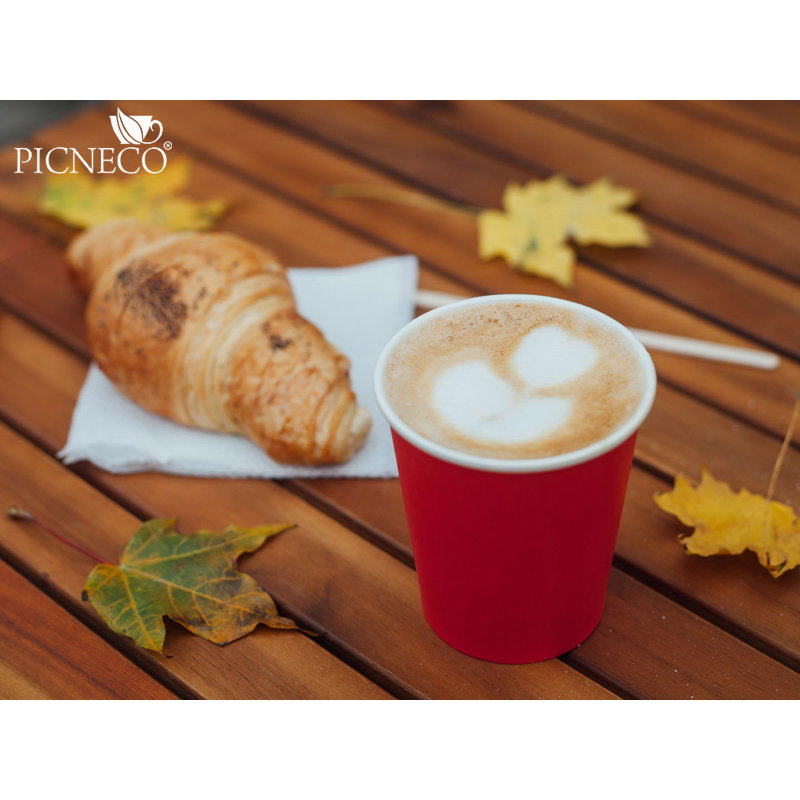 товар Бумажный стакан 250 мл (макс. 280 мл), однослойный, d=80мм, красный STR025