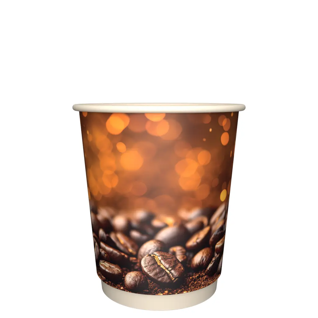 товар Бумажный стакан с рисунком "Кофе" 250 мл, двухслойный STD225Cb