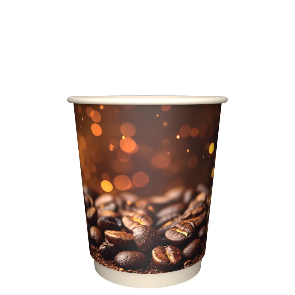 товар Бумажный стакан с рисунком "Кофе" 250 мл, двухслойный STD225Cb