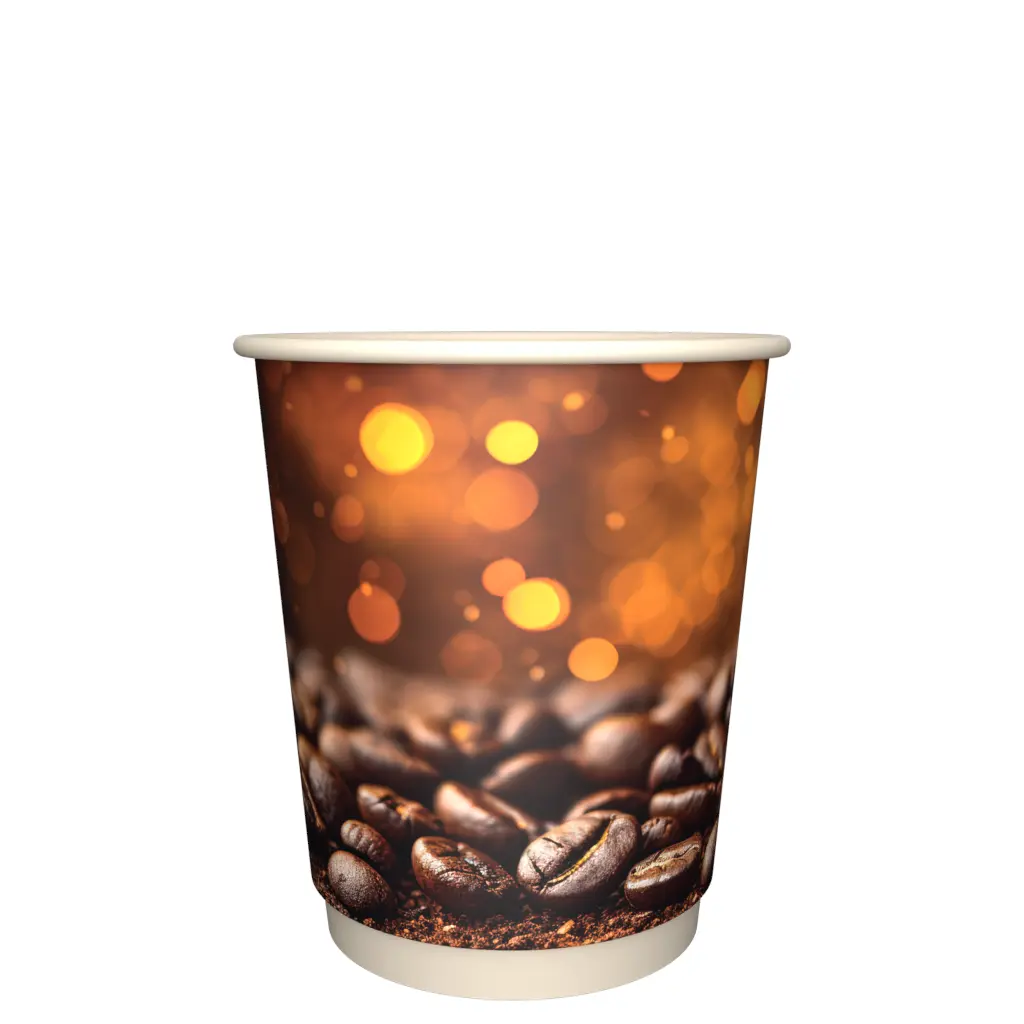 товар Бумажный стакан с рисунком "Кофе" 250 мл, двухслойный STD225Cb