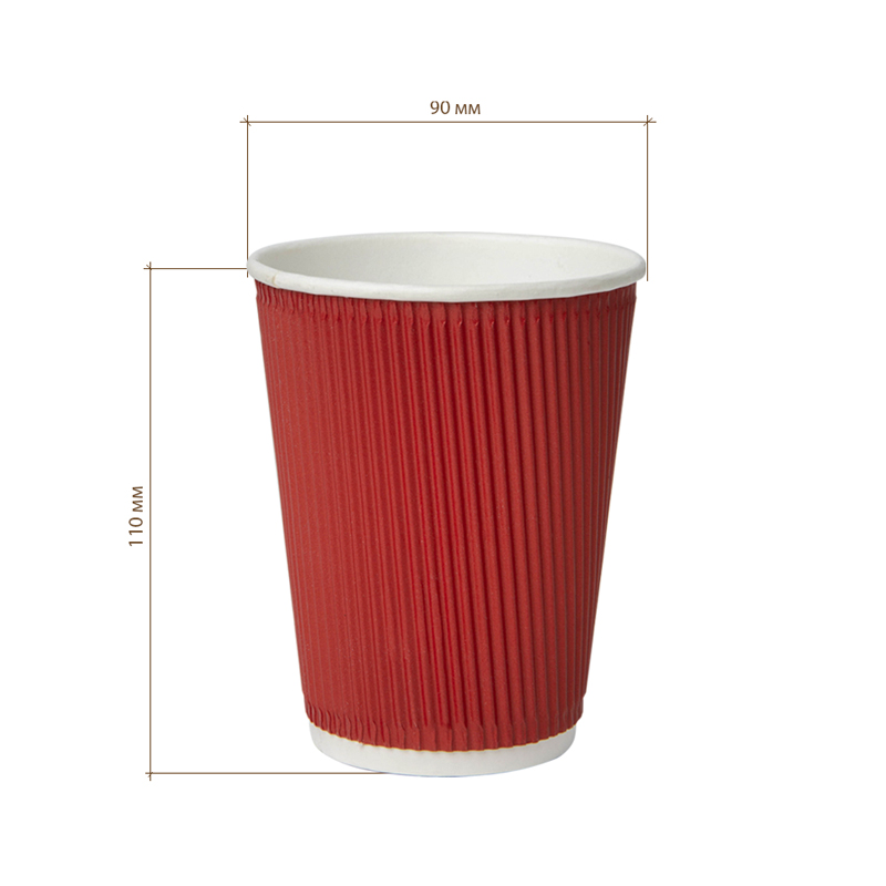 товар Гофрированный бумажный стакан 350 мл, красный STG035R