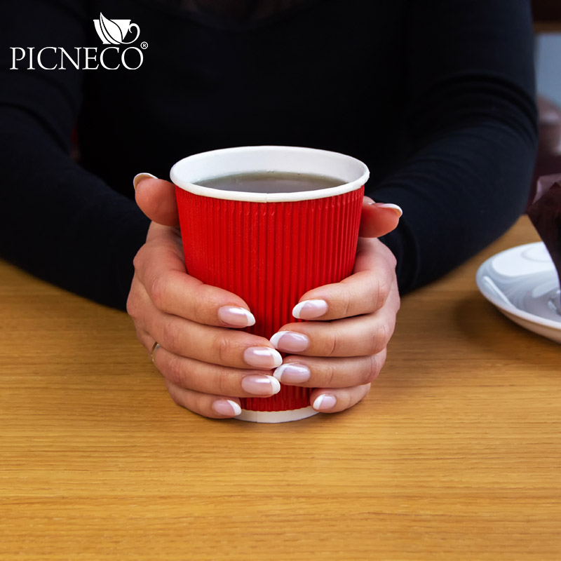 товар Гофрированный бумажный стакан 350 мл, красный STG035R