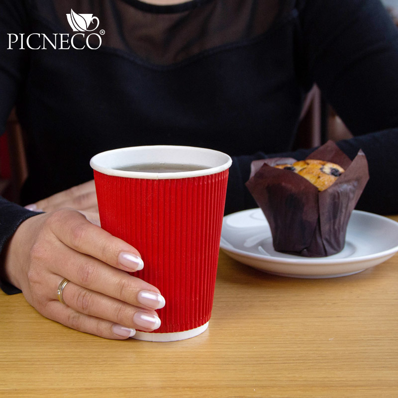 товар Гофрированный бумажный стакан 350 мл, красный STG035R