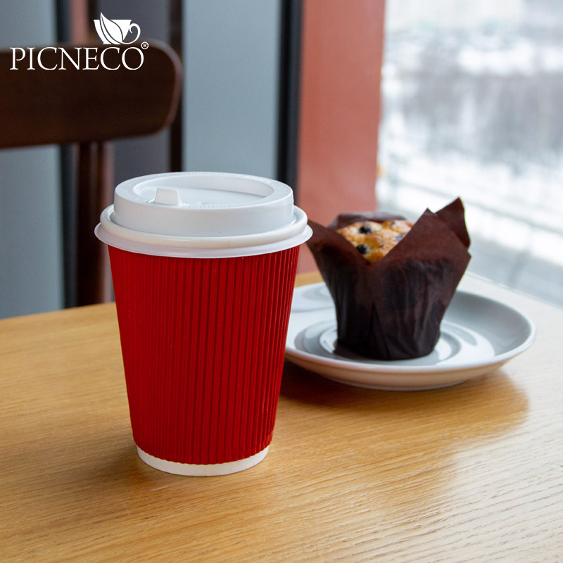 товар Гофрированный бумажный стакан 350 мл, красный STG035R