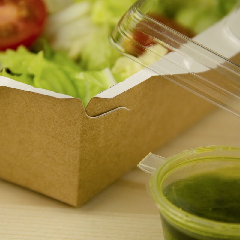 товар Контейнер бумажный с крышкой, 900мл, 150*150*55 мм, крафт BK064