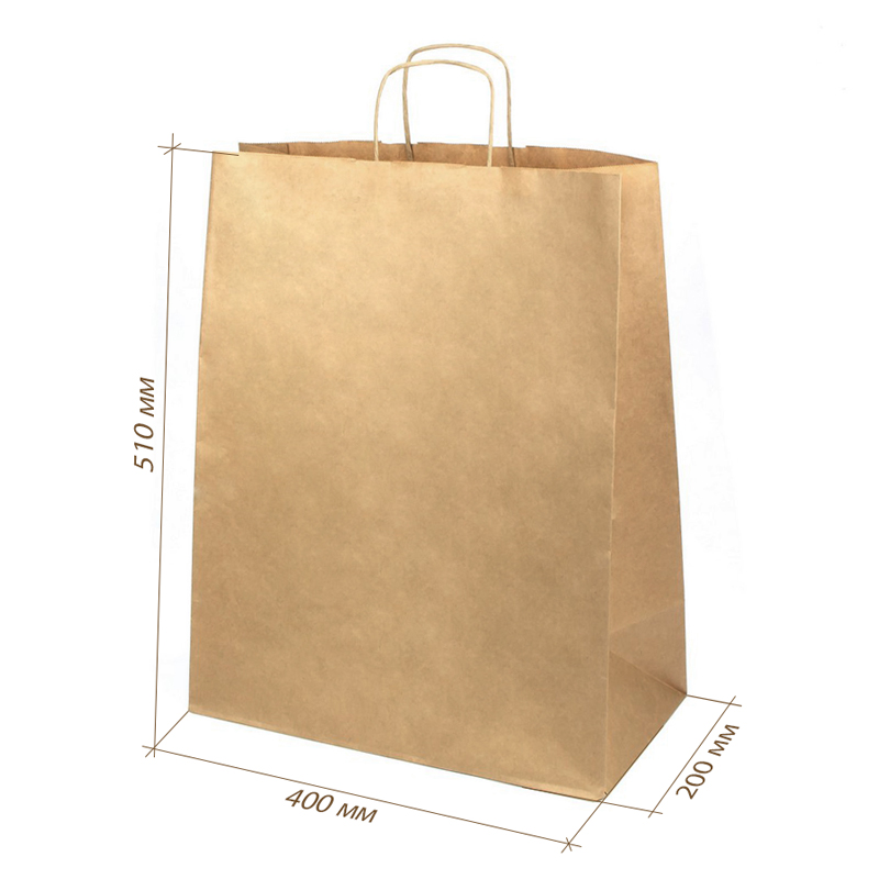 товар Пакет крафт с кручеными ручками 400*200*510, 90 KPK140