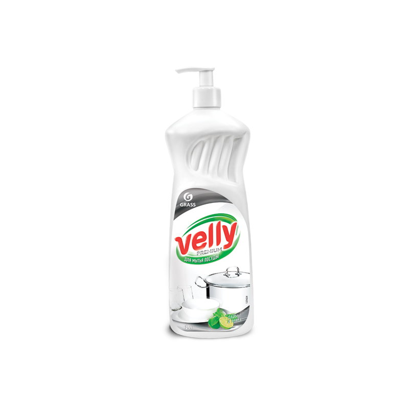 Средство для мытья посуды "Velly" Premium лайм и мята (флакон 1000 мл)
