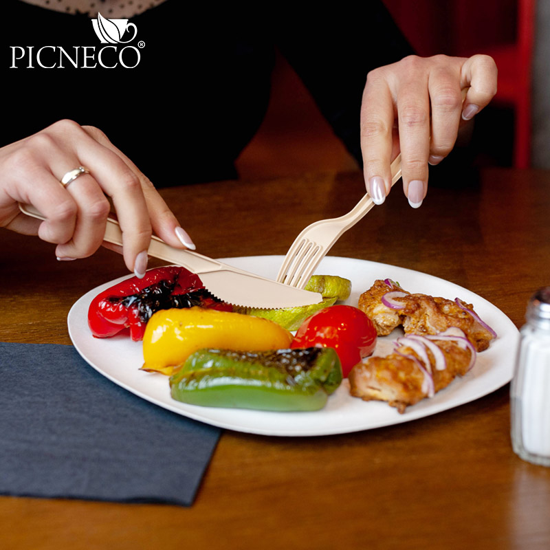 товар Пластиковый одноразовый бежевый нож ПРЕМИУМ, 180 мм SPP203B