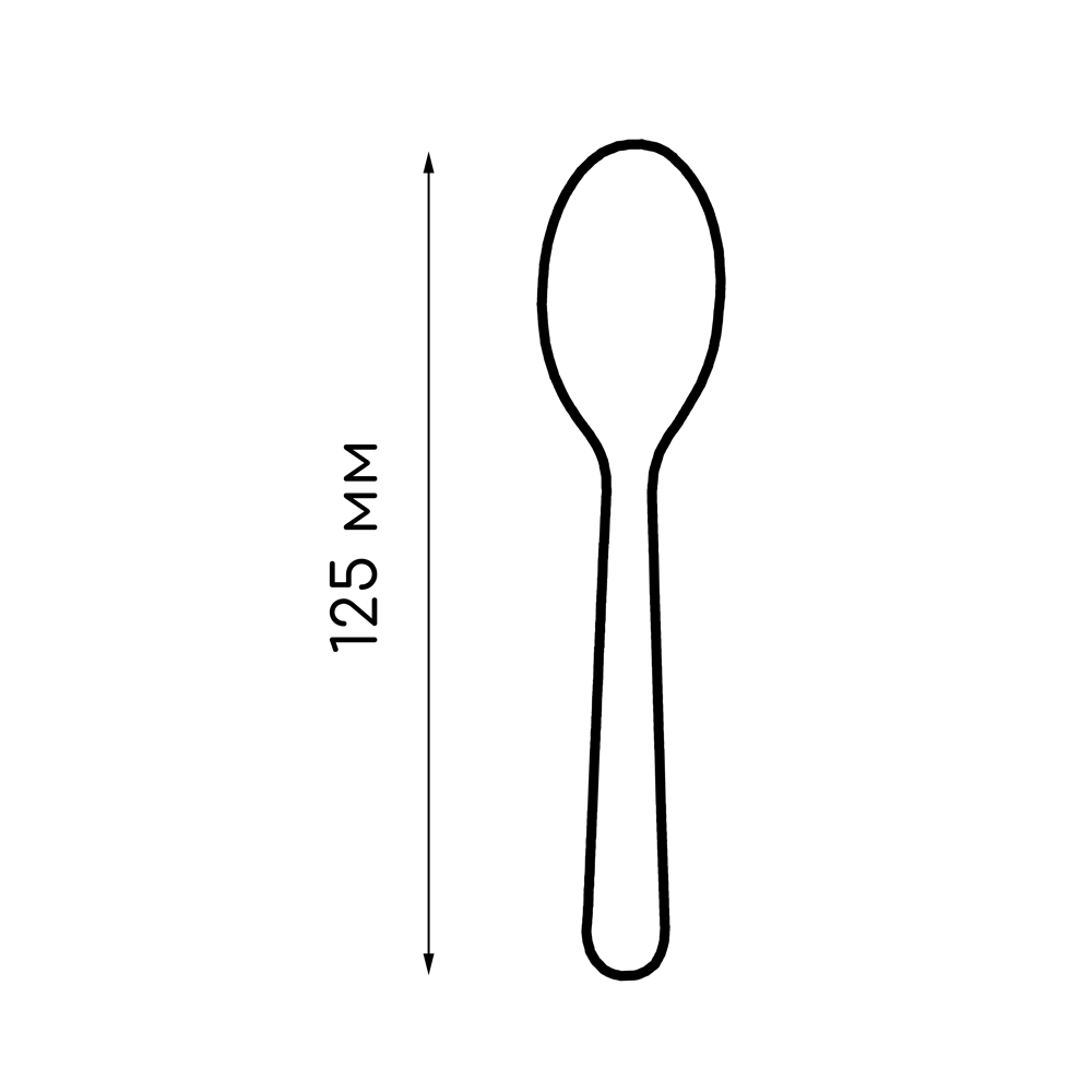 товар Ложка из кукурузного крахмала 125 мм, белая SP020