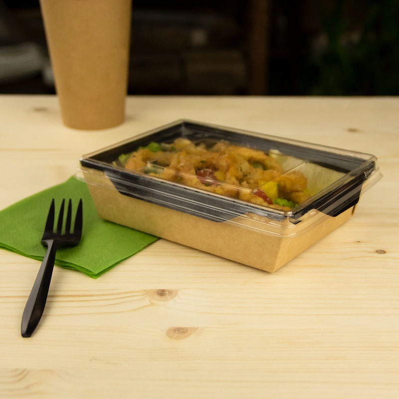 товар Контейнер бумажный с крышкой, 500мл, 160*120*45 мм, черный BK041C