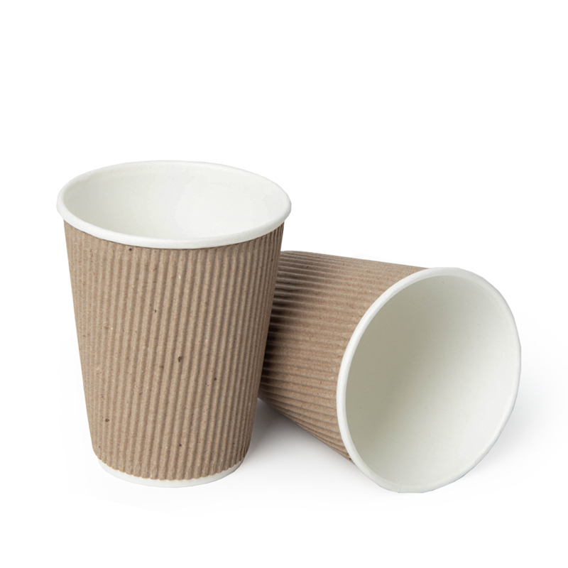 товар Гофрированный бумажный стакан 350 мл, крафт STG035K