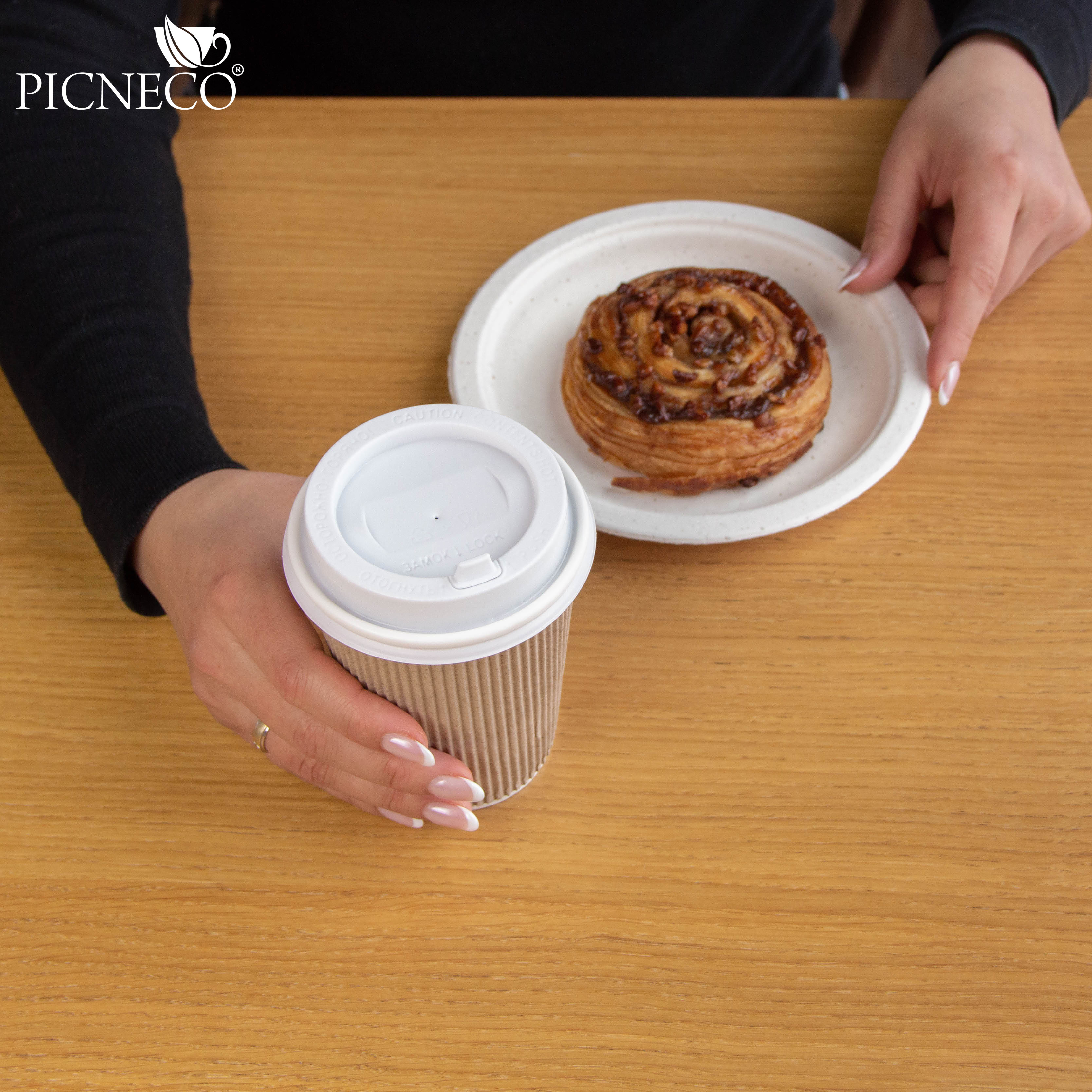 товар Гофрированный бумажный стакан 350 мл, крафт STG035K