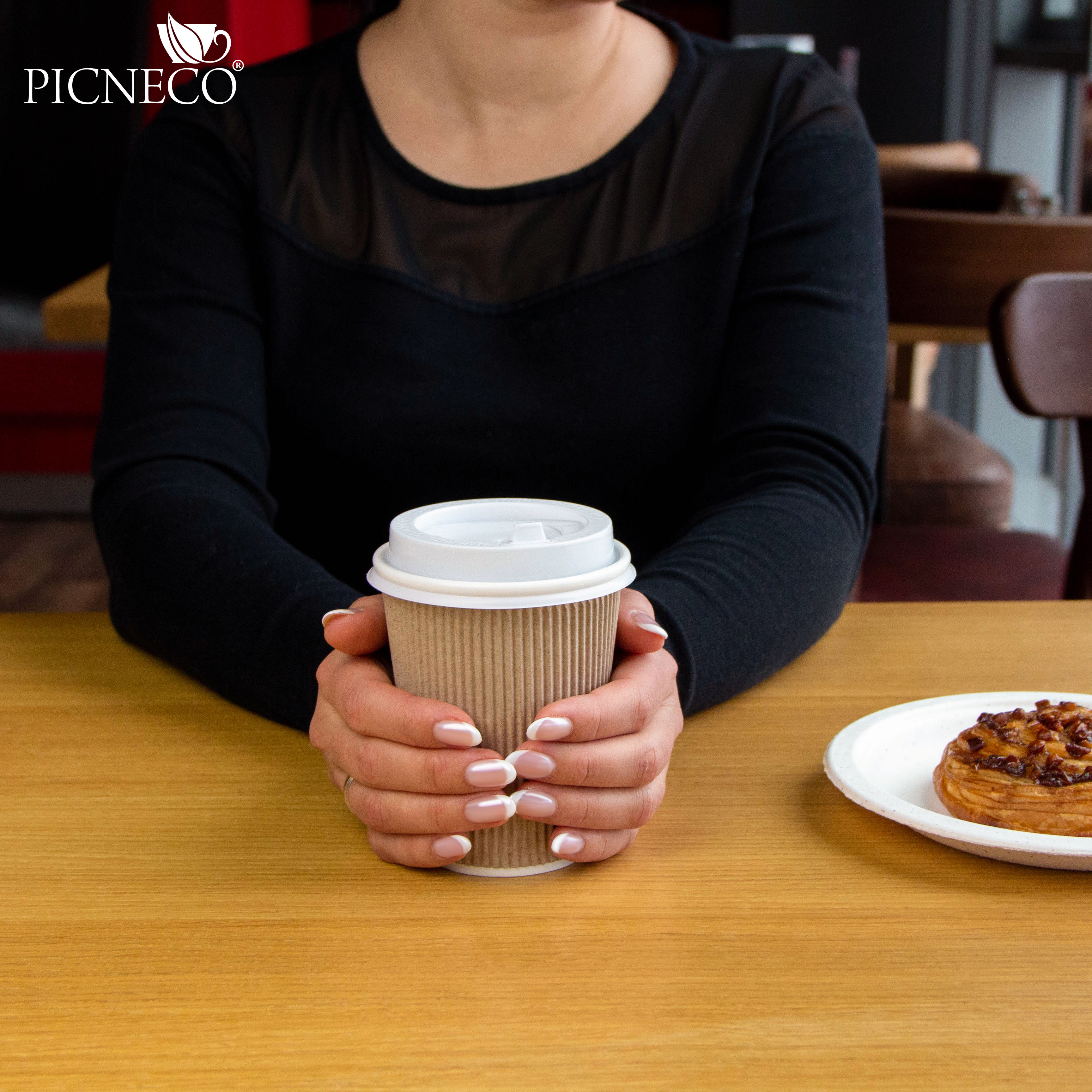 товар Гофрированный бумажный стакан 350 мл, крафт STG035K