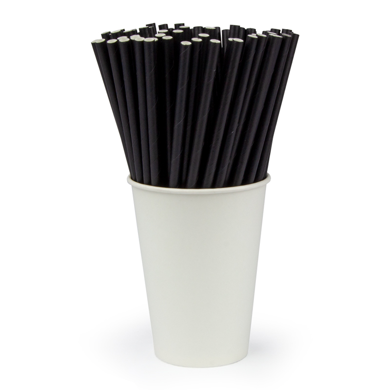 Трубочки для коктейлей в бумажной индивидуальной упаковке «Оникс», 195*6 мм